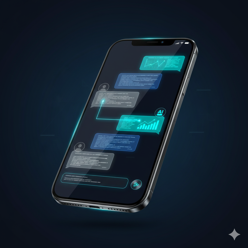 AI Agent Interface mockup resolving customer query